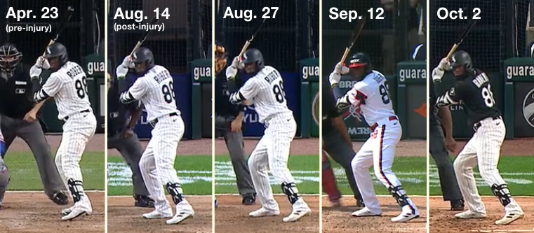 Visualizing Luis Robert Jr.'s swing using bat tracking technology, 05/16/2023