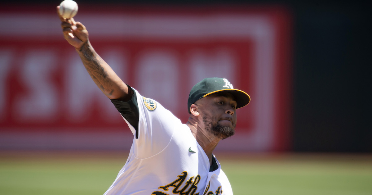 A's Frankie Montas strikes out 10 in near-complete game vs. Tigers