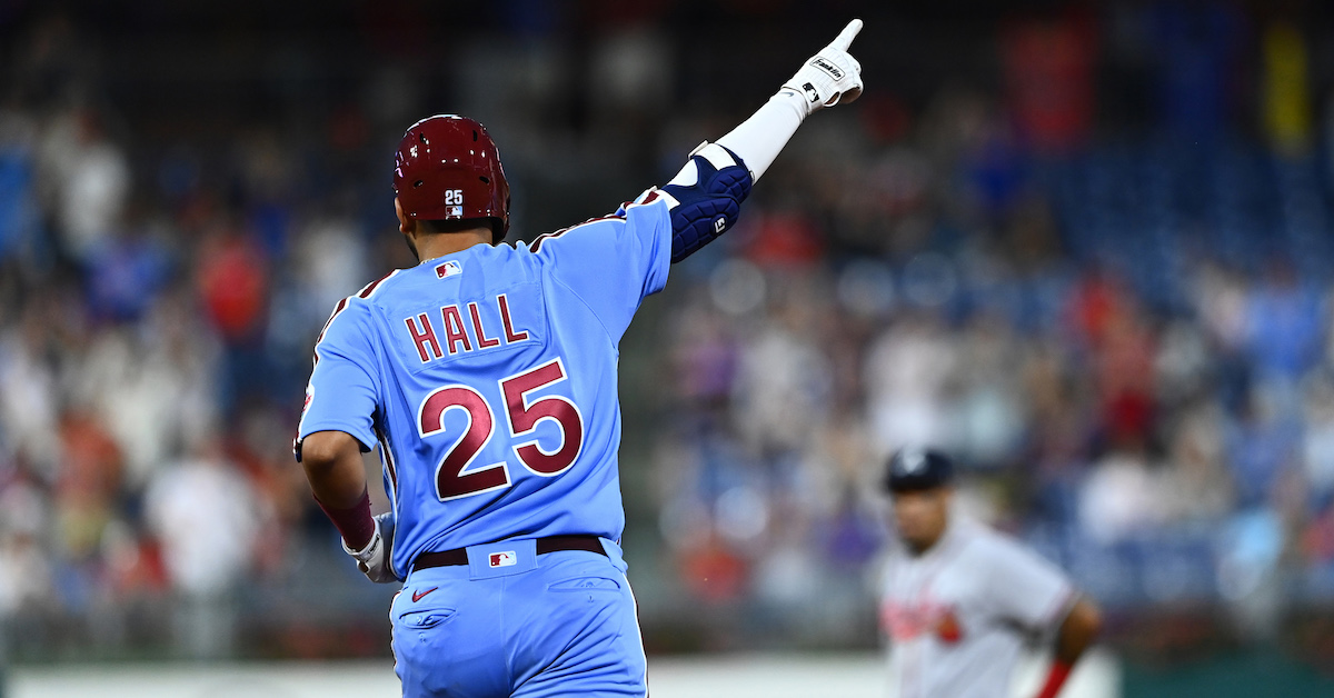 Philadelphia Phillies on X: First hit, first home run for Darick Hall!!  #RingTheBell  / X