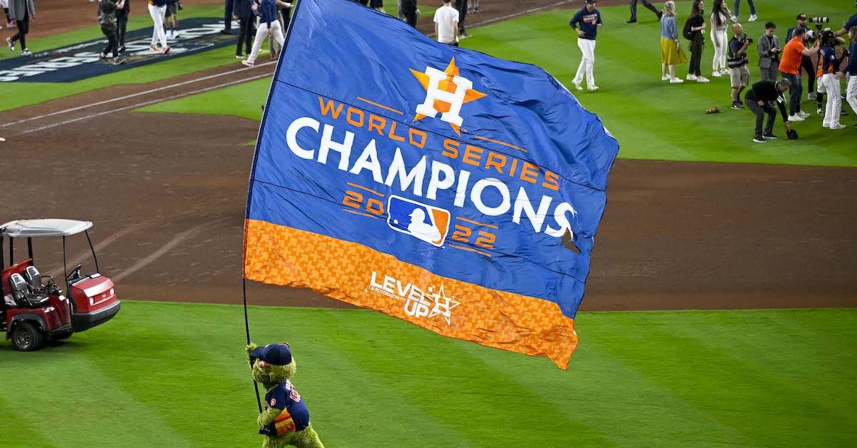 Official Houston Astros vs Phillies 2022 ALCS World Series Champs Gear Flag