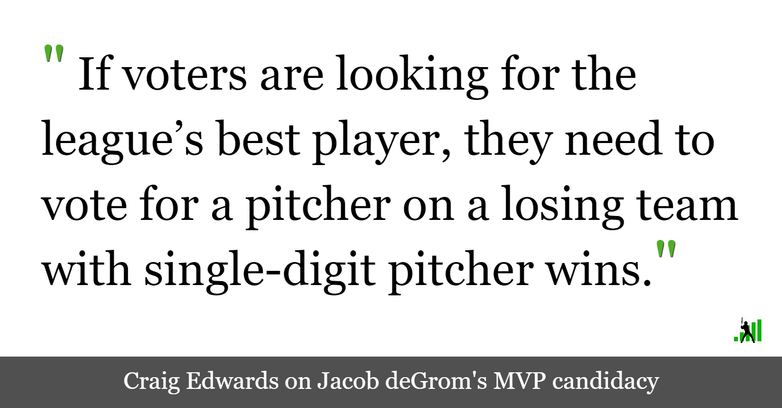 Jacob deGrom and the MVP Precedent FanGraphs Baseball