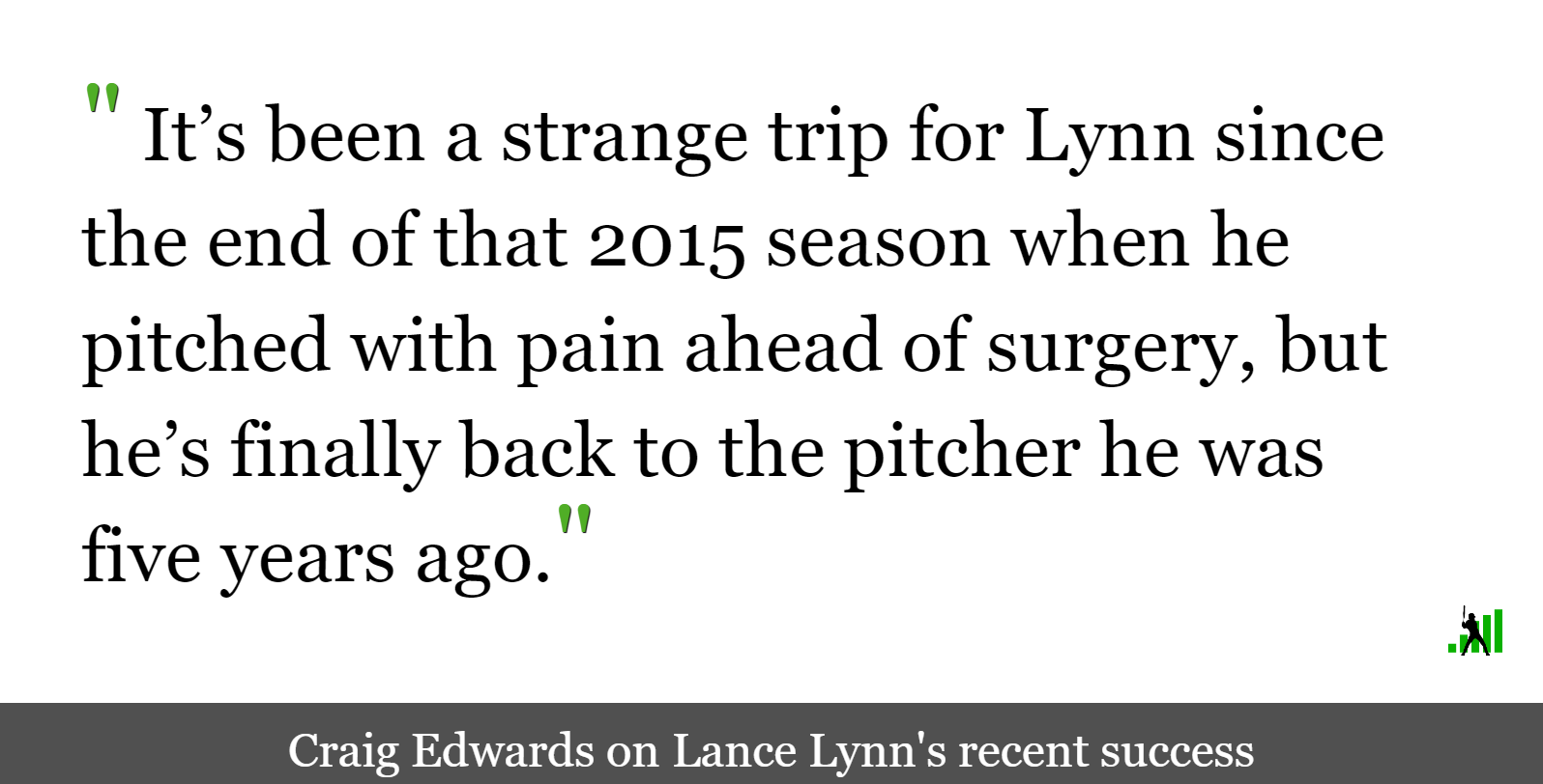 Lance Lynn, AL Pitcher WAR Leader FanGraphs Baseball