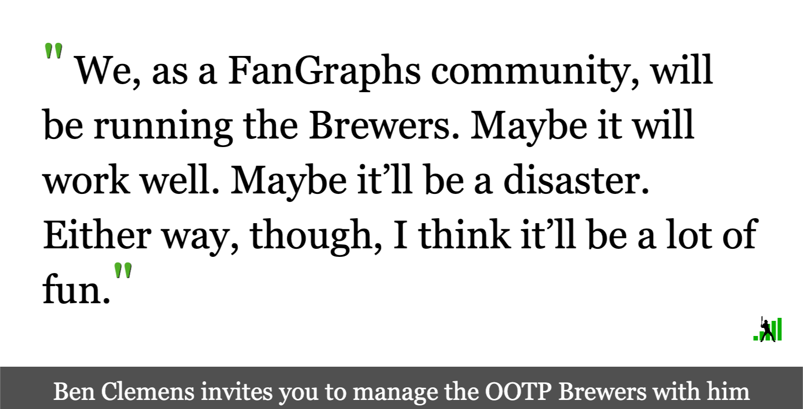 Let’s Manage the Brewers! FanGraphs Baseball
