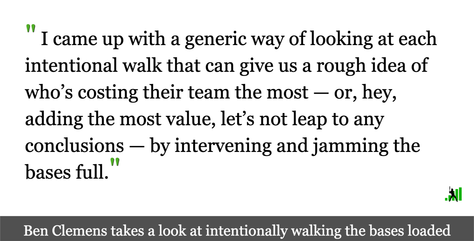 Intentionally Walking the Bases Loaded A Primer FanGraphs Baseball