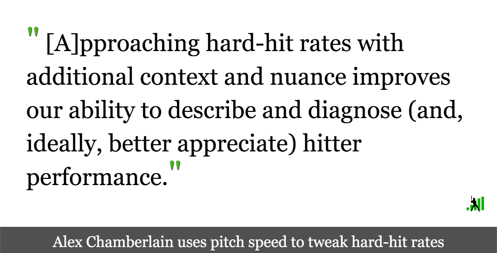 Using Pitch Speed to Tweak HardHit Rate FanGraphs Baseball