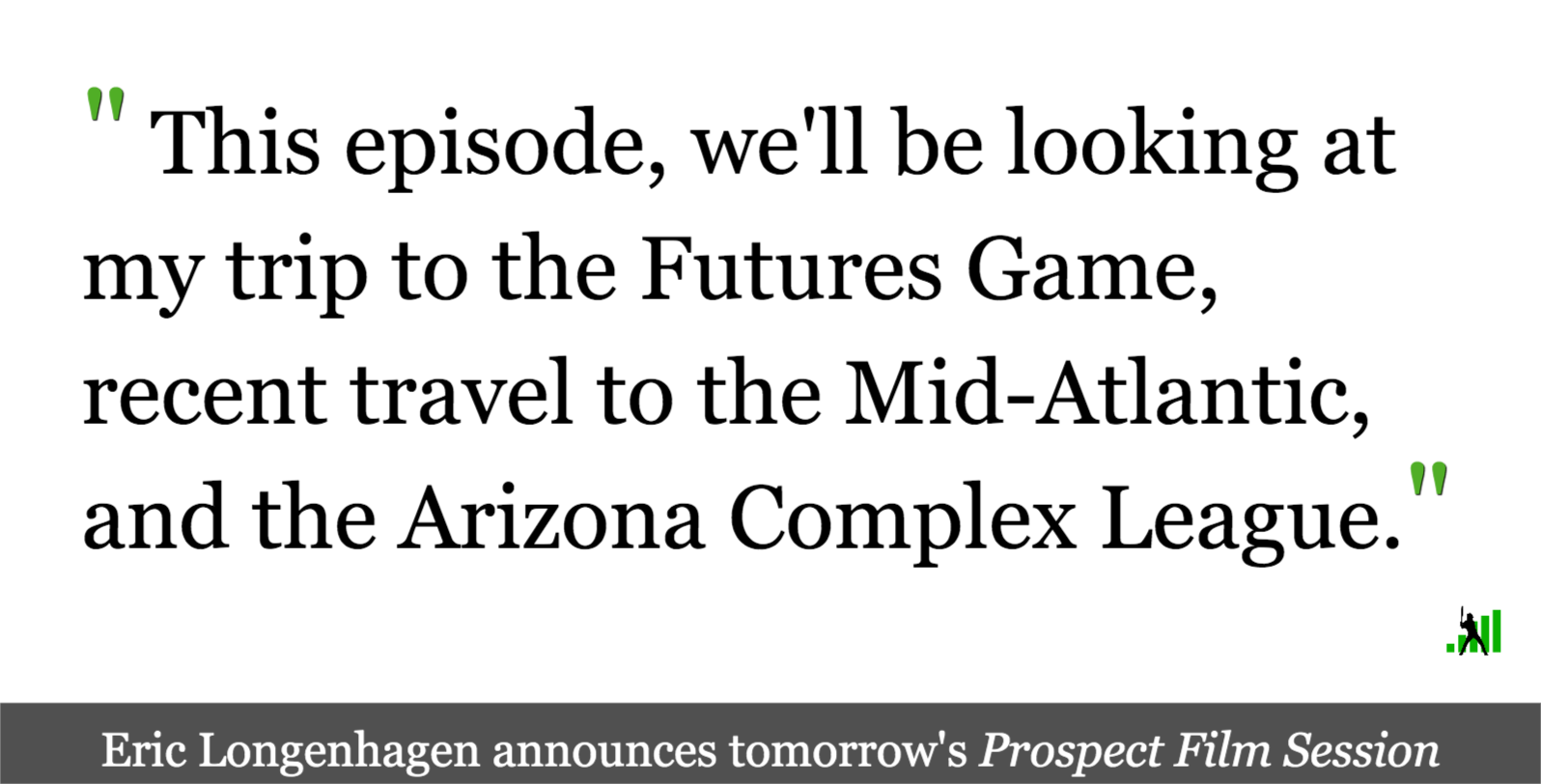 FanGraphs Live Prospect Film Session, Thursday 130 PM ET FanGraphs