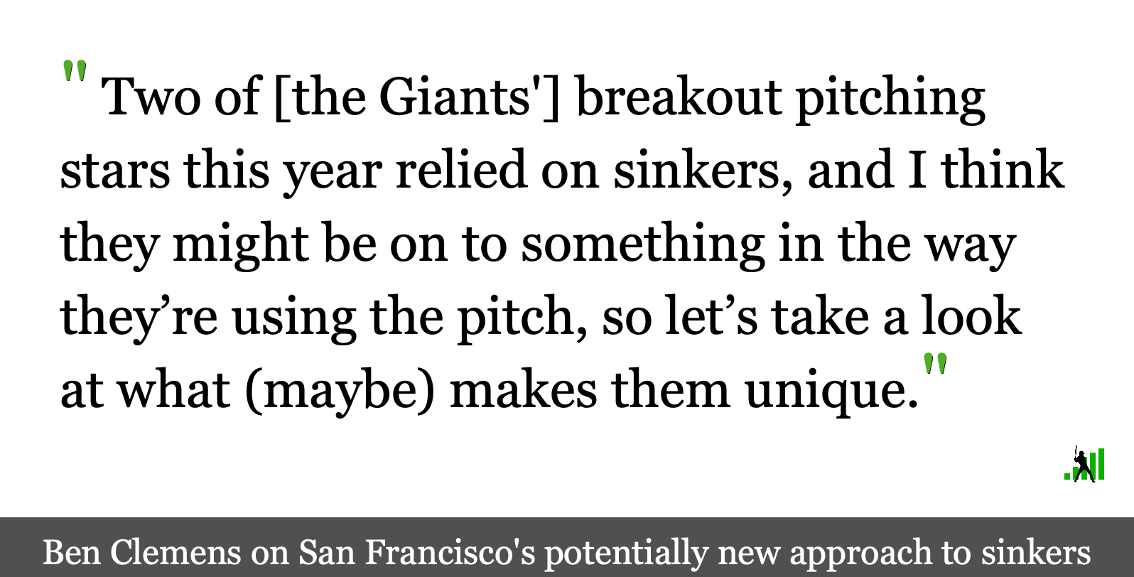 The Giants Took a New Angle With Sinkers - Vimarsana News